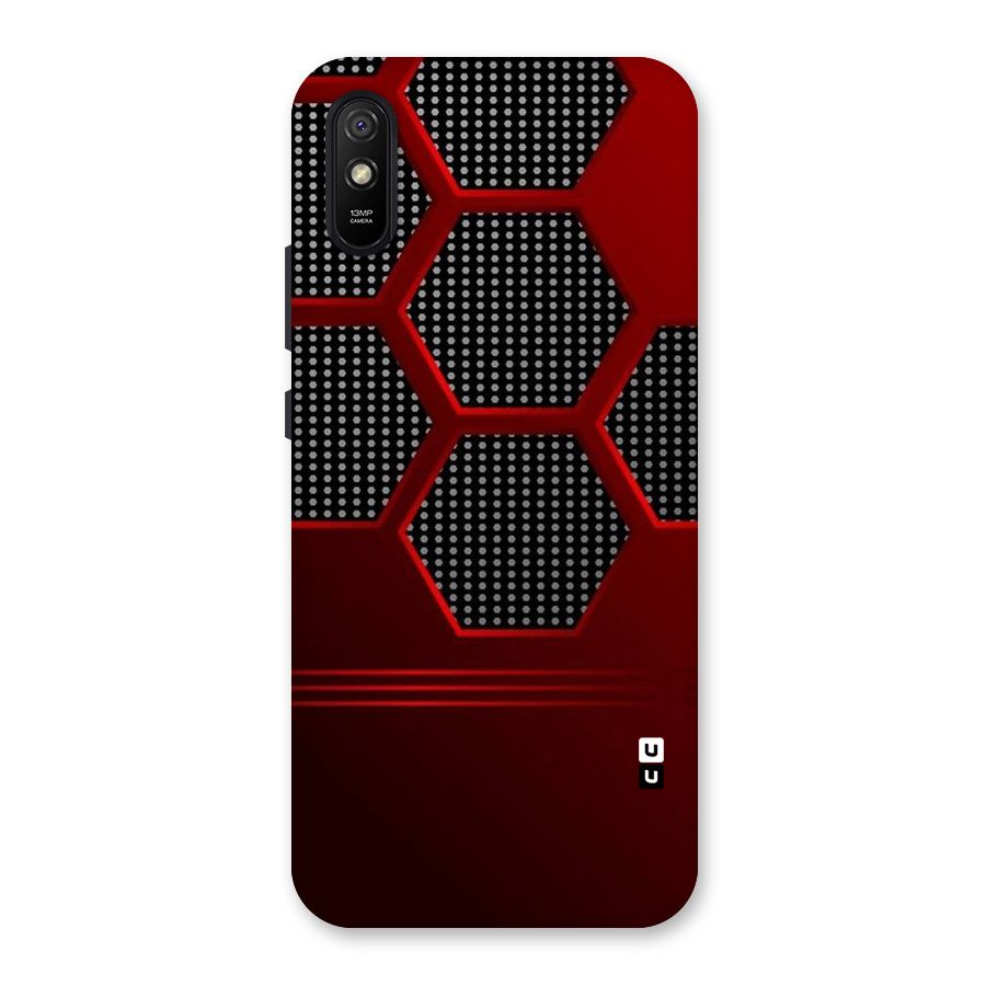 Red Black Hexagons Back Case for Redmi 9A