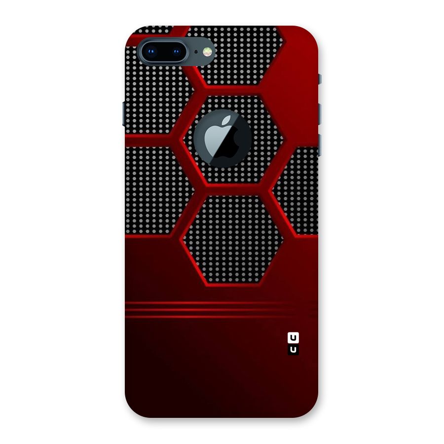 Red Black Hexagons Back Case for iPhone 7 Plus Logo Cut