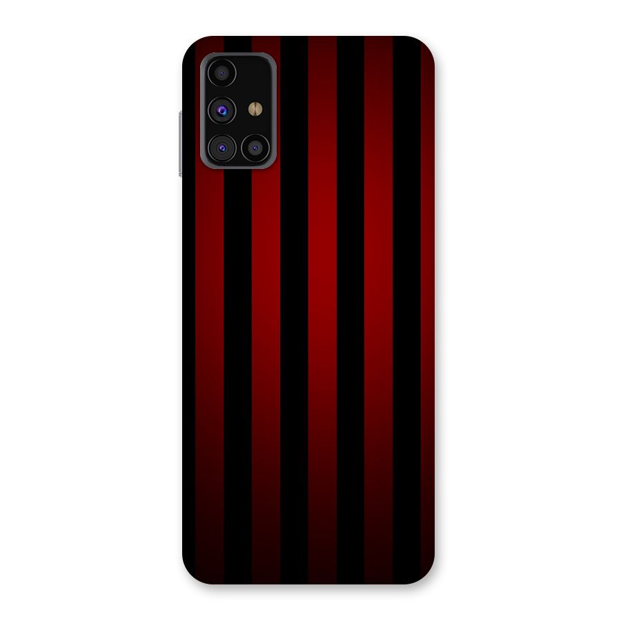 Red Black Stripes Back Case for Galaxy M31s