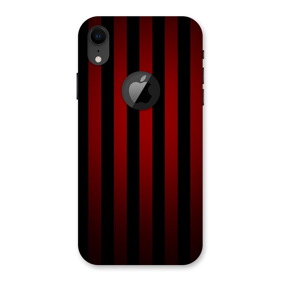 Red Black Stripes Back Case for iPhone XR Logo Cut