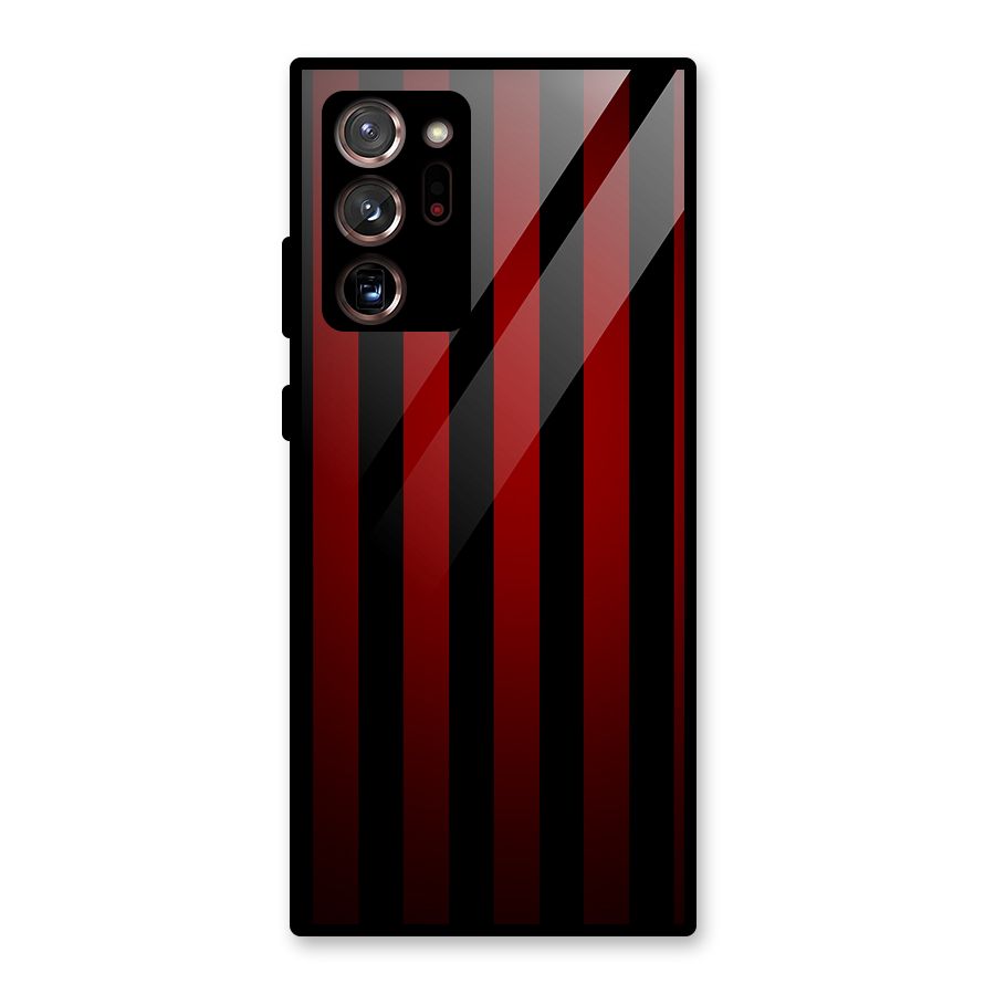 Red Black Stripes Glass Back Case for Galaxy Note 20 Ultra 5G