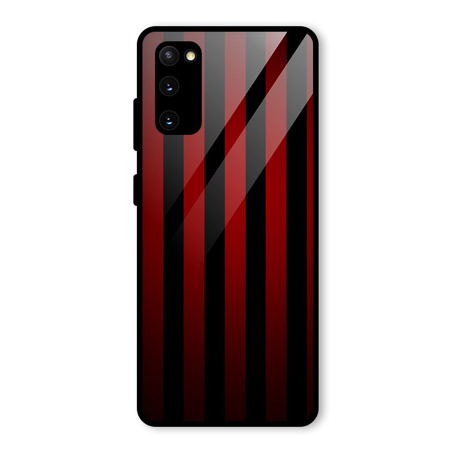 Red Black Stripes Glass Back Case for Galaxy S20 FE