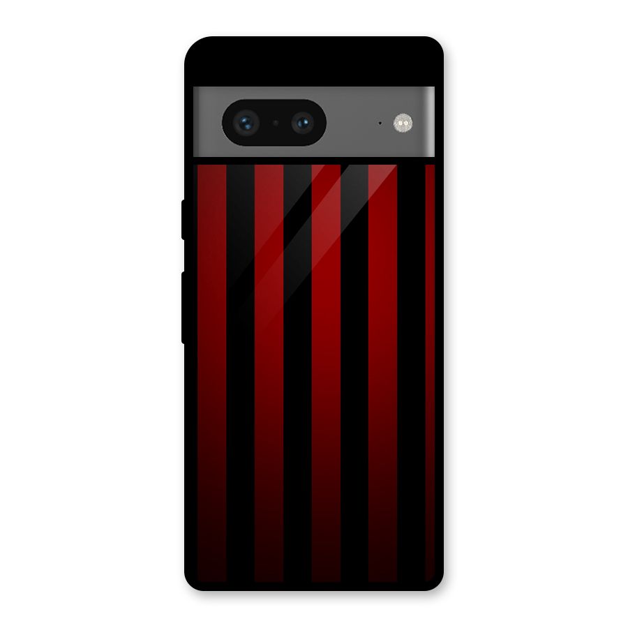 Red Black Stripes Glass Back Case for Google Pixel 7