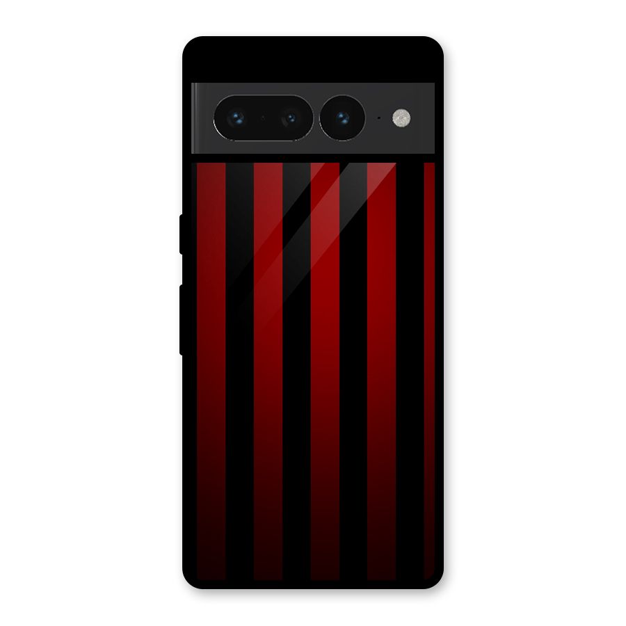 Red Black Stripes Glass Back Case for Google Pixel 7 Pro