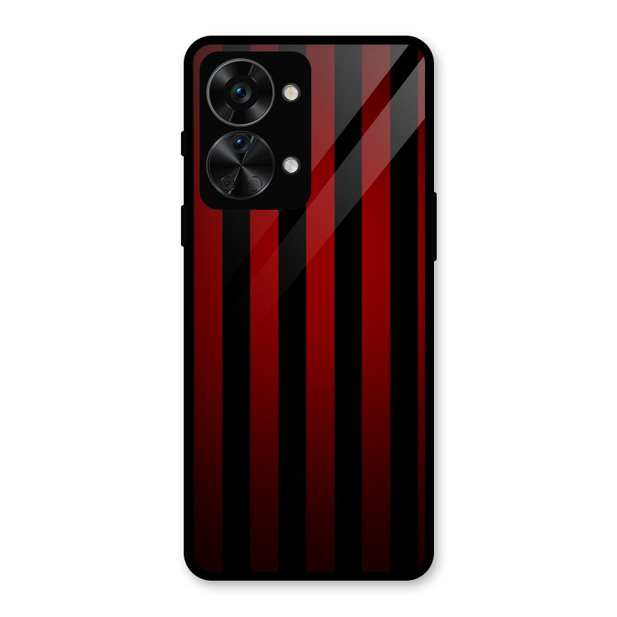 Red Black Stripes Glass Back Case for OnePlus Nord 2T