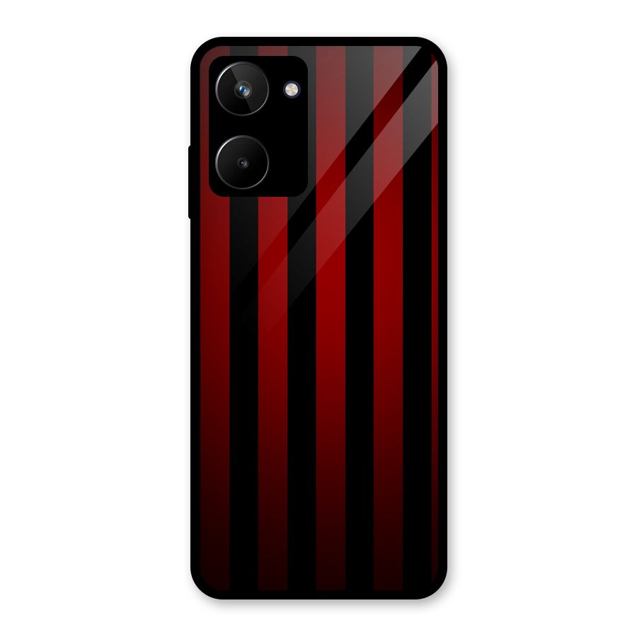 Red Black Stripes Glass Back Case for Realme 10