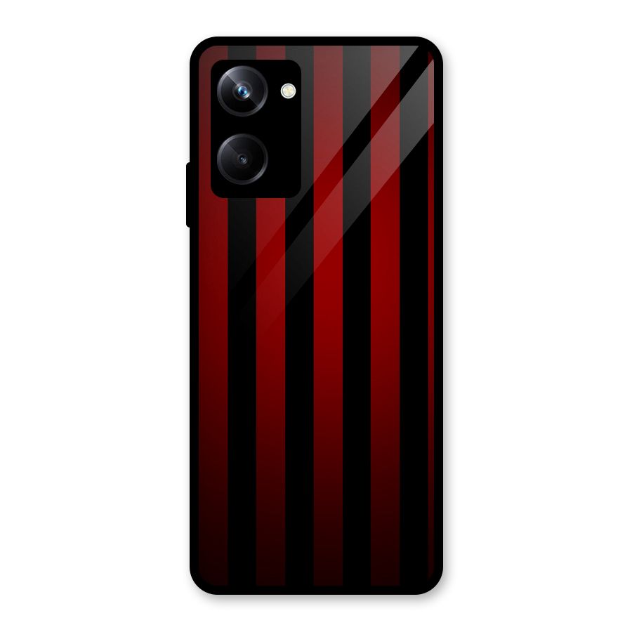 Red Black Stripes Glass Back Case for Realme 10 Pro