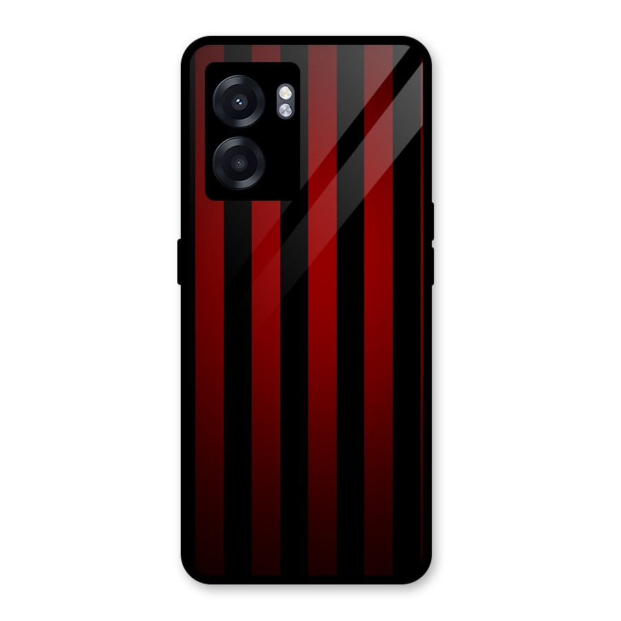 Red Black Stripes Glass Back Case for Realme Narzo 50 5G