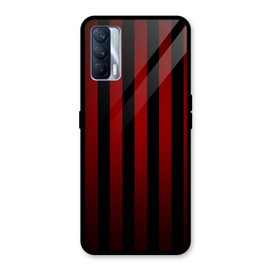 Red Black Stripes Glass Back Case for Realme X7