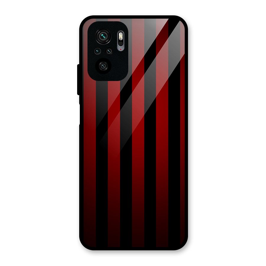 Red Black Stripes Glass Back Case for Redmi Note 11 SE