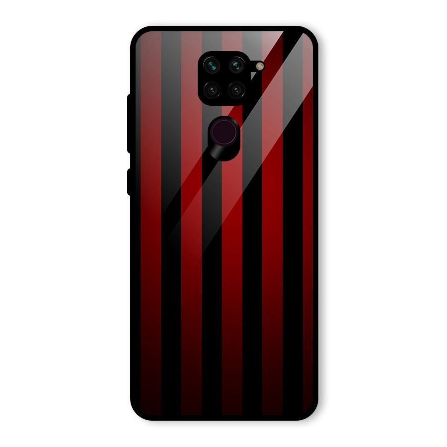 Red Black Stripes Glass Back Case for Redmi Note 9