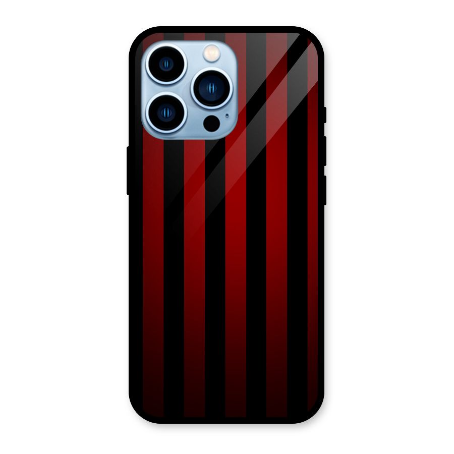 Red Black Stripes Glass Back Case for iPhone 13 Pro