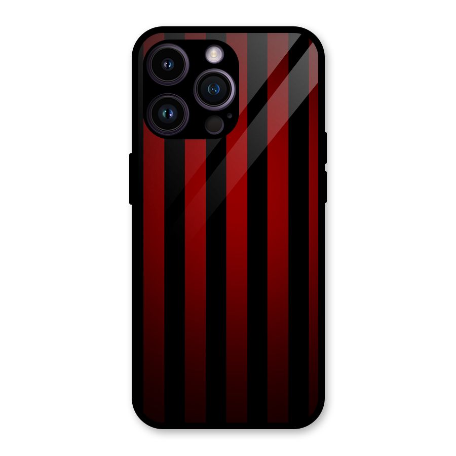 Red Black Stripes Glass Back Case for iPhone 14 Pro Max