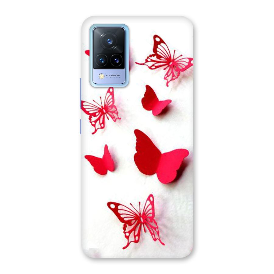 Red Butterflies Back Case for Vivo V21 5G
