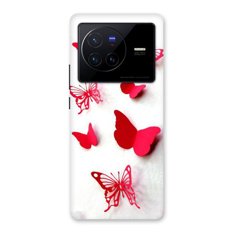 Red Butterflies Back Case for Vivo X80