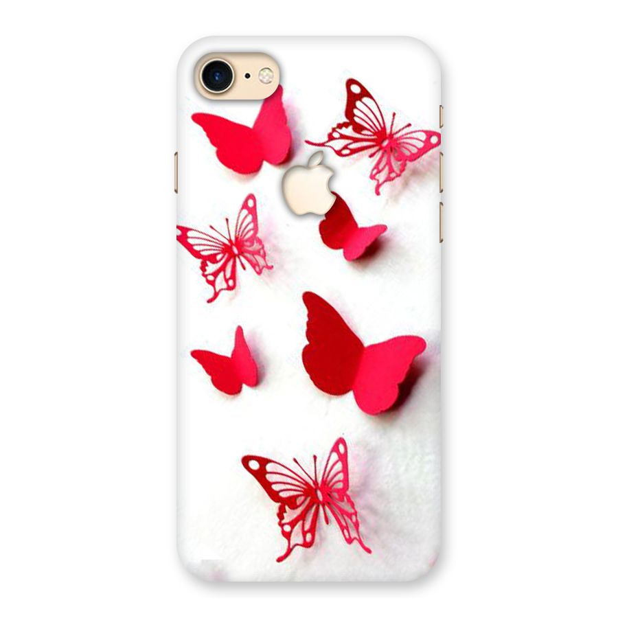 Red Butterflies Back Case for iPhone 7 Apple Cut