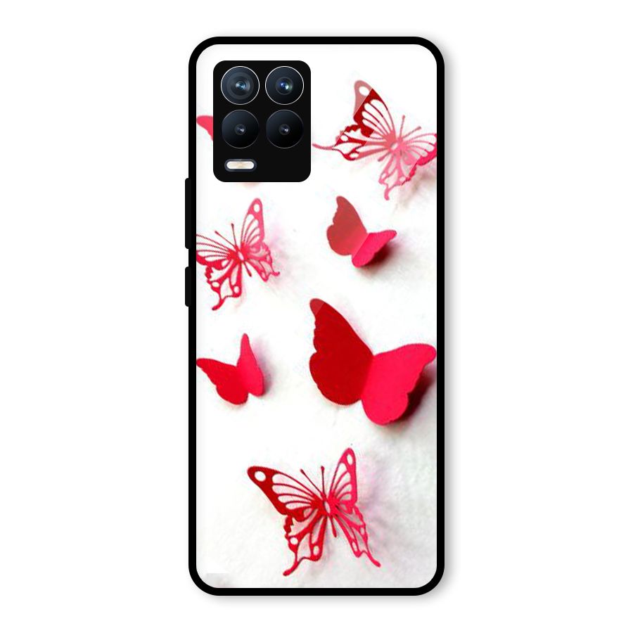 Red Butterflies Glass Back Case for Realme 8