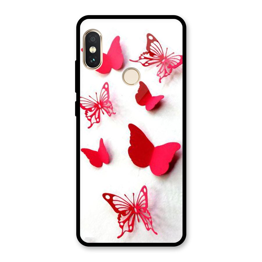 Red Butterflies Glass Back Case for Redmi Note 5 Pro