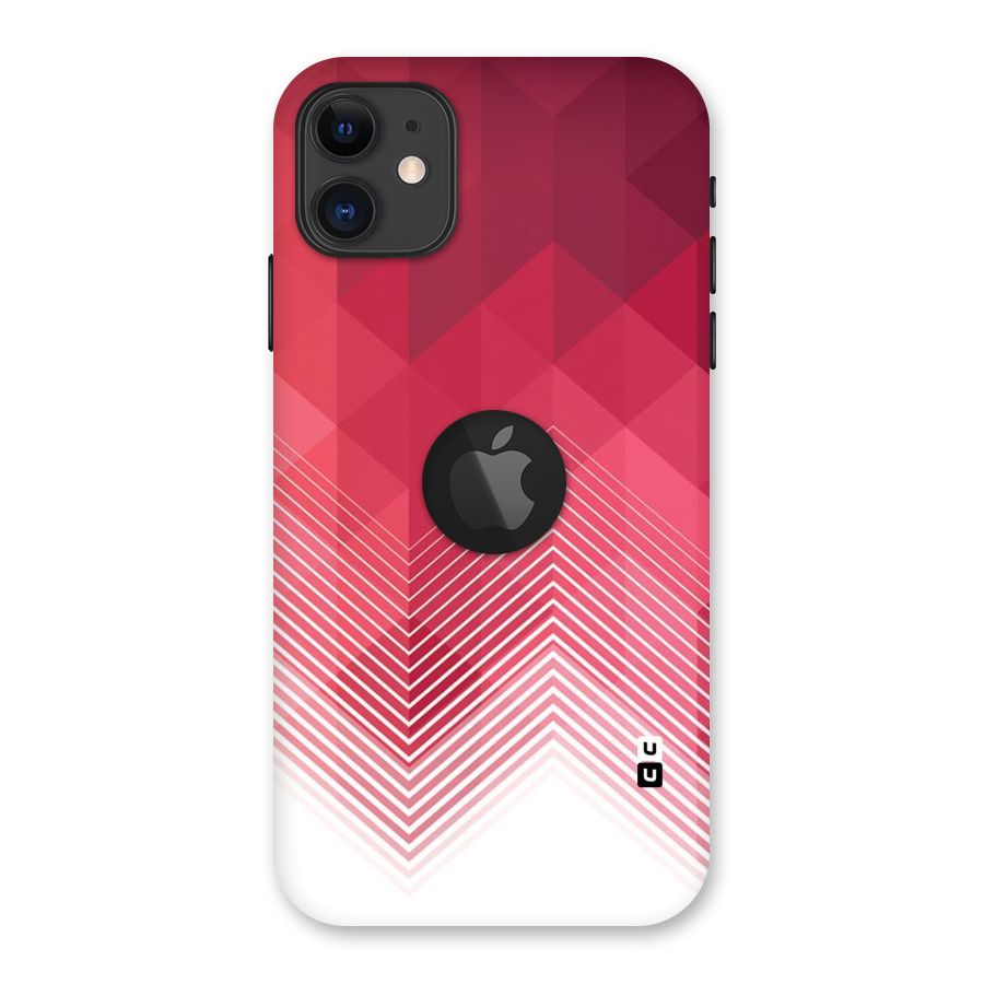 Red Chevron Abstract Back Case for iPhone 11 Logo Cut