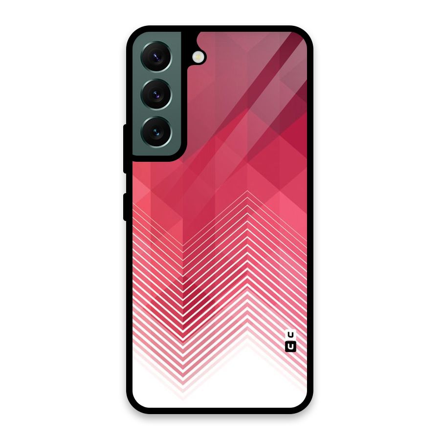 Red Chevron Abstract Glass Back Case for Galaxy S22 5G