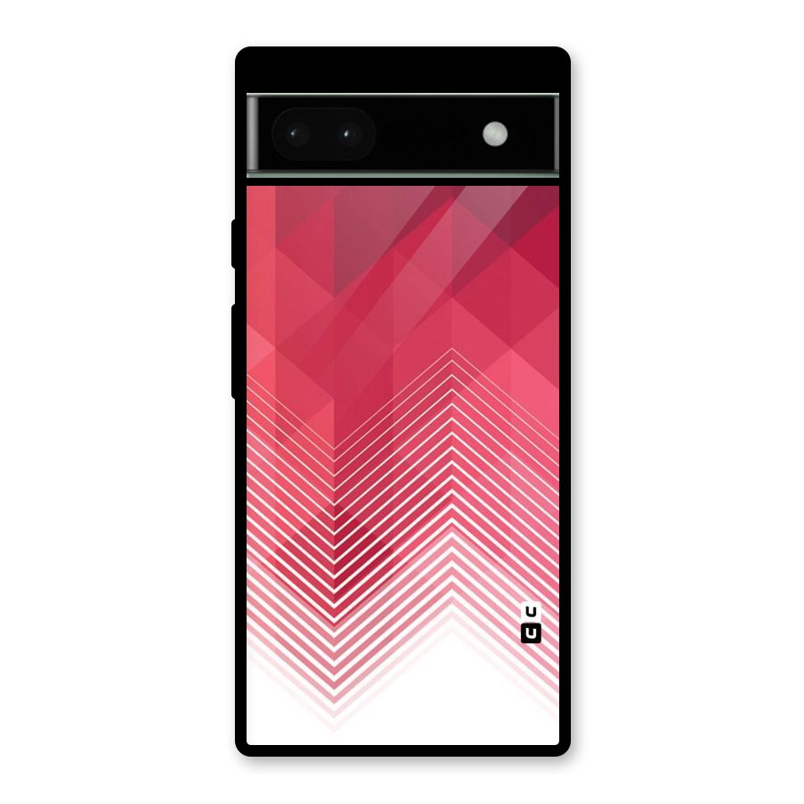 Red Chevron Abstract Glass Back Case for Google Pixel 6a