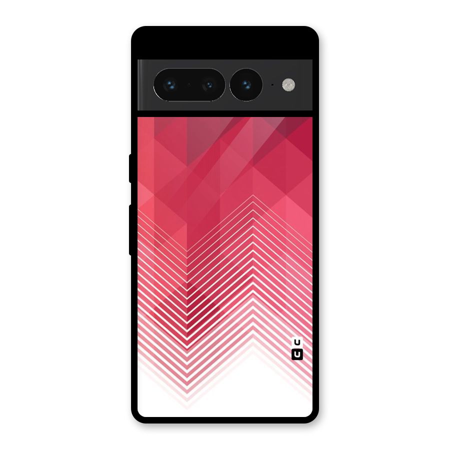 Red Chevron Abstract Glass Back Case for Google Pixel 7 Pro