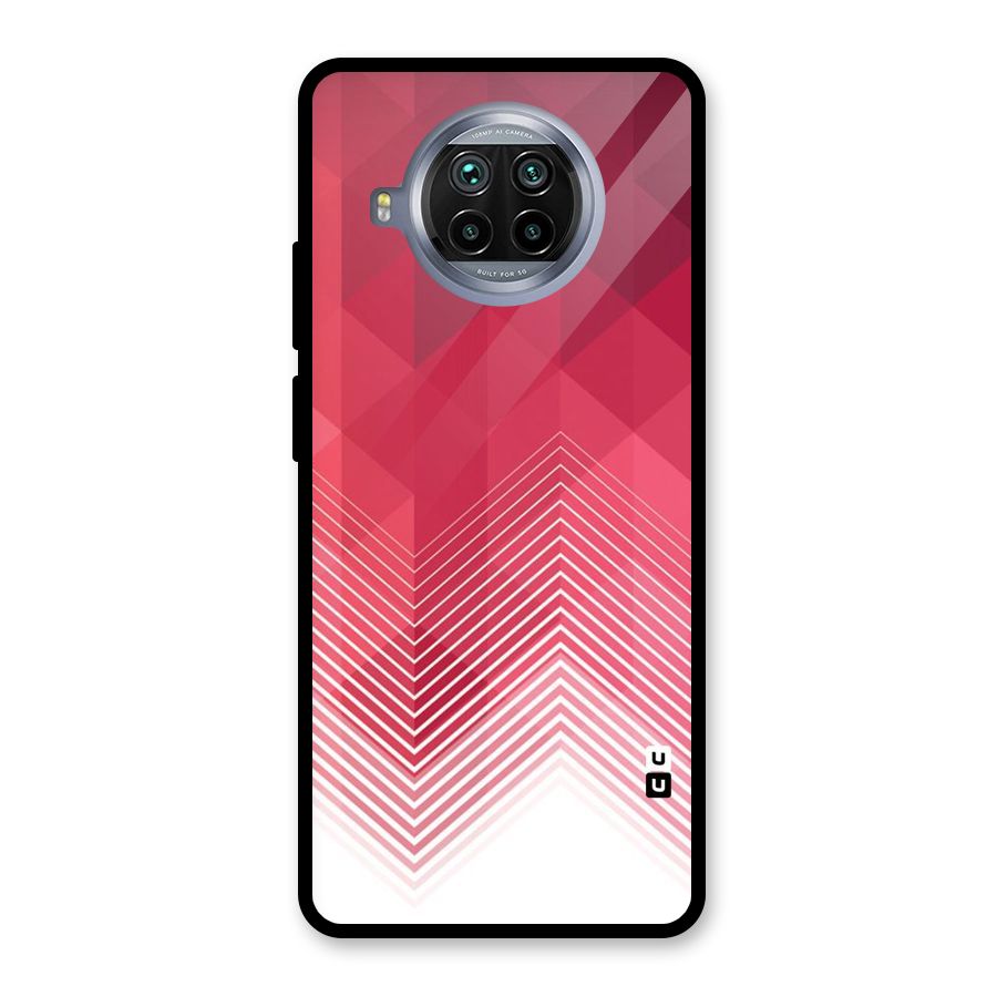Red Chevron Abstract Glass Back Case for Mi 10i