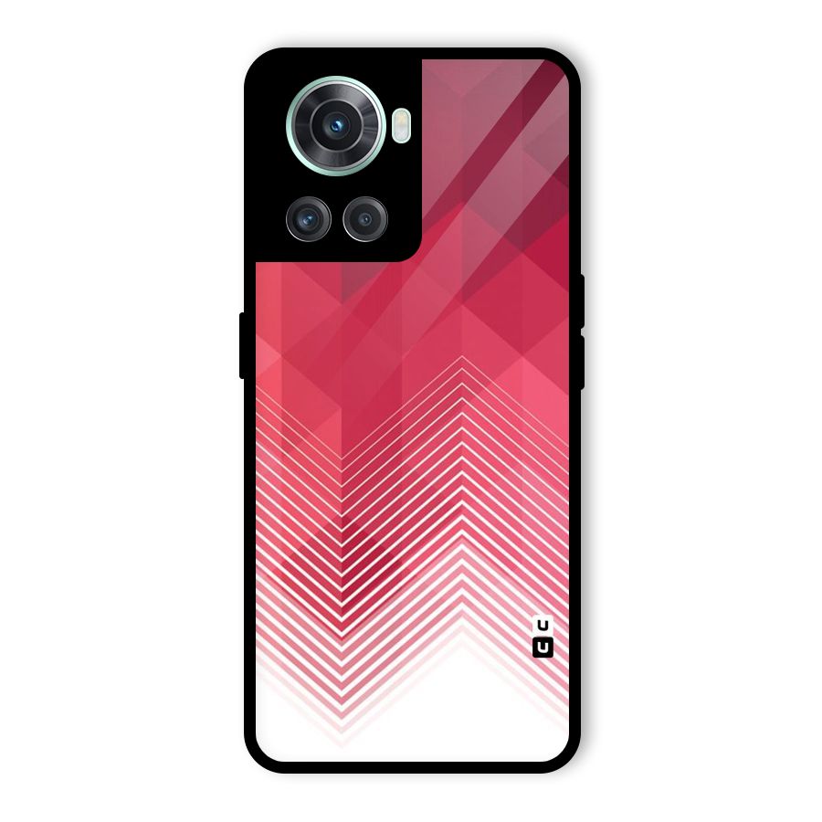 Red Chevron Abstract Glass Back Case for OnePlus 10R