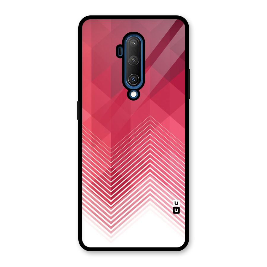 Red Chevron Abstract Glass Back Case for OnePlus 7T Pro