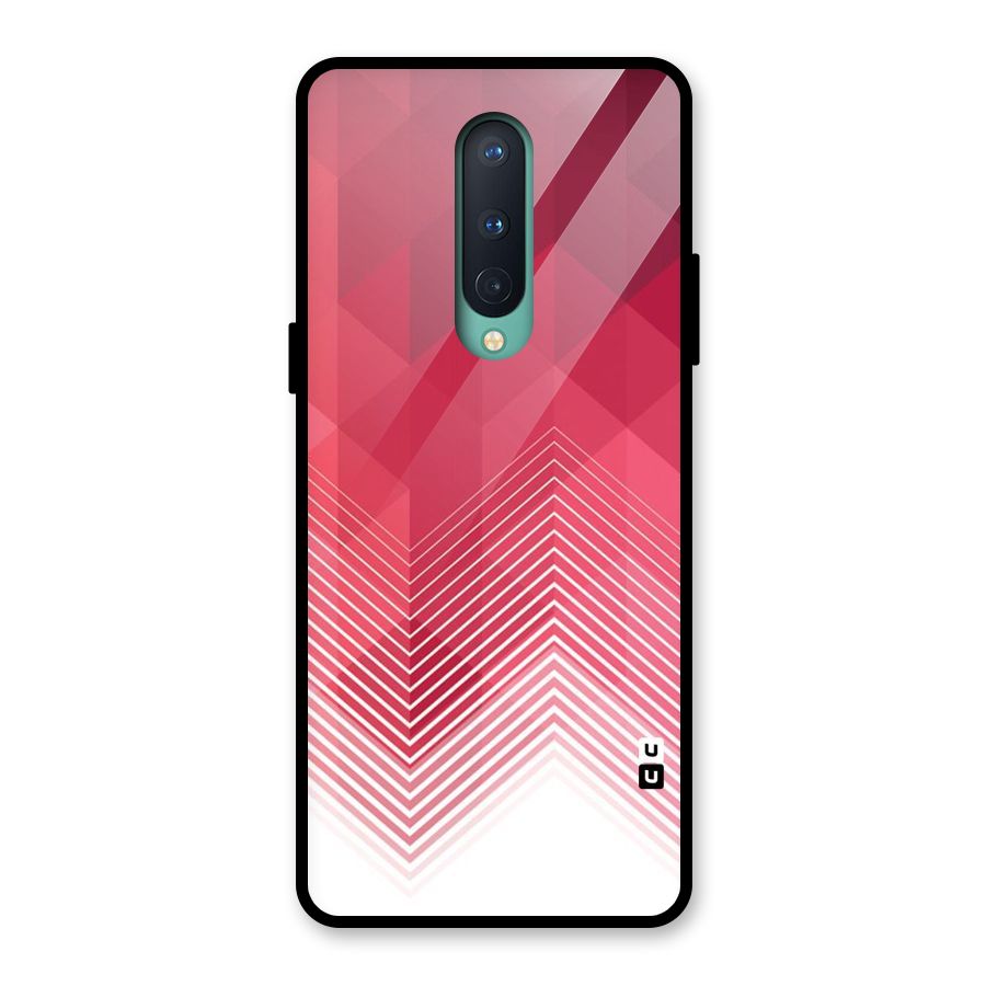 Red Chevron Abstract Glass Back Case for OnePlus 8