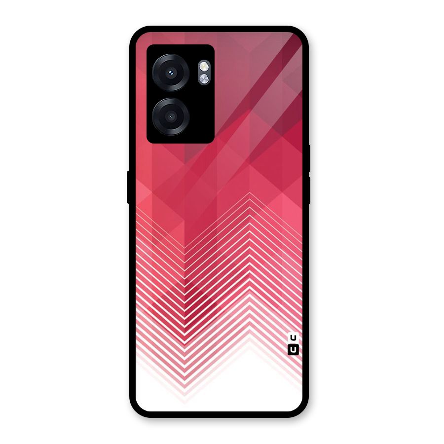 Red Chevron Abstract Glass Back Case for Realme Narzo 50 5G