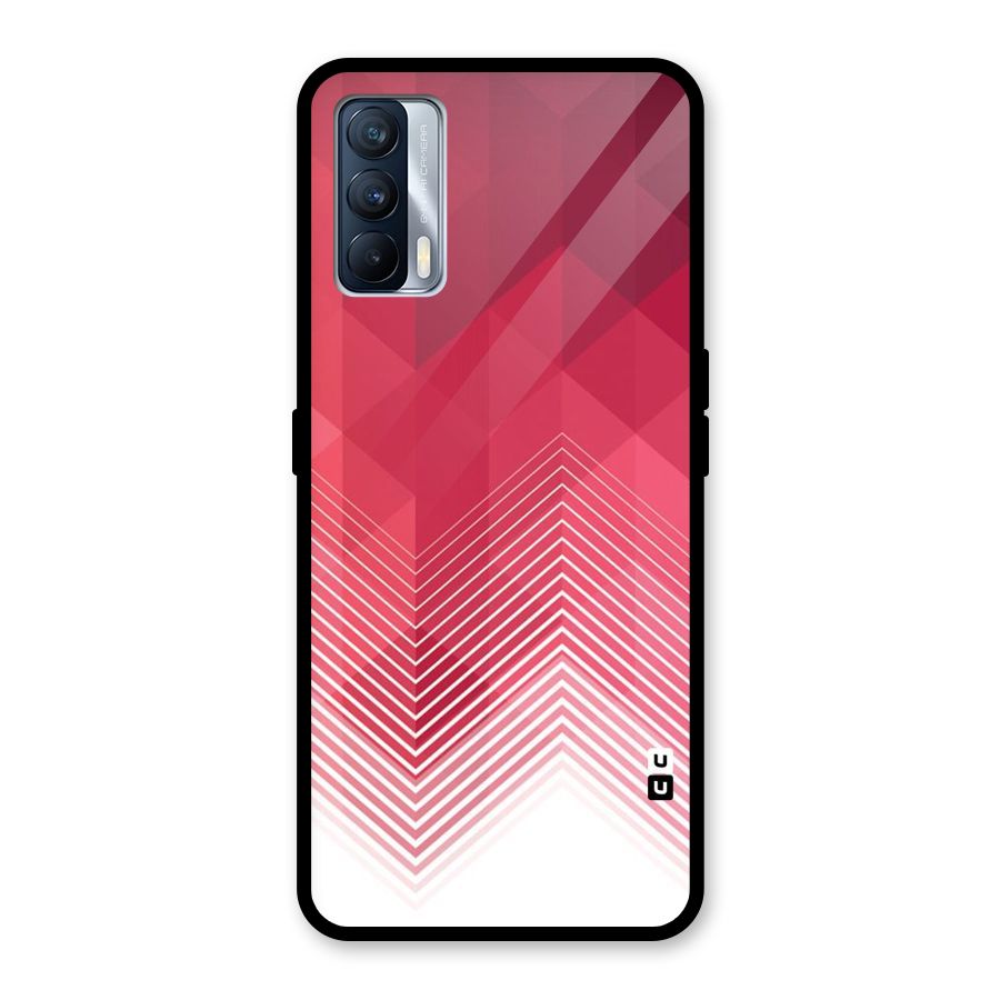 Red Chevron Abstract Glass Back Case for Realme X7