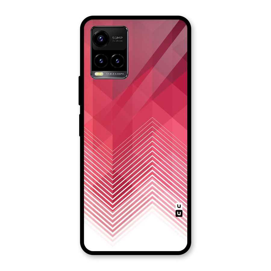 Red Chevron Abstract Glass Back Case for Vivo Y21A