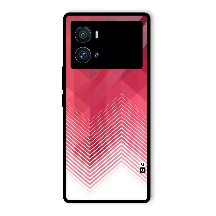 Red Chevron Abstract Glass Back Case for Vivo iQOO 9 Pro
