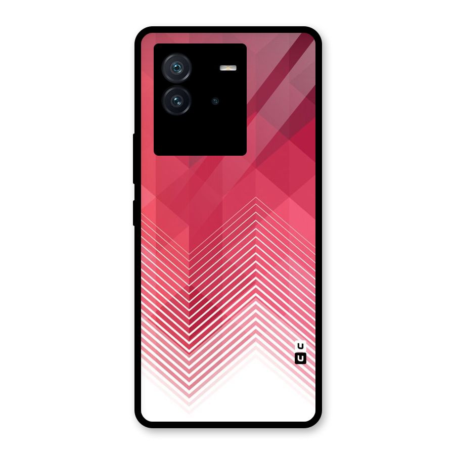 Red Chevron Abstract Glass Back Case for Vivo iQOO Neo 6 5G