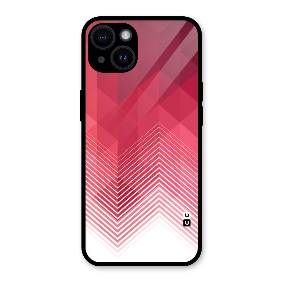 Red Chevron Abstract Glass Back Case for iPhone 14