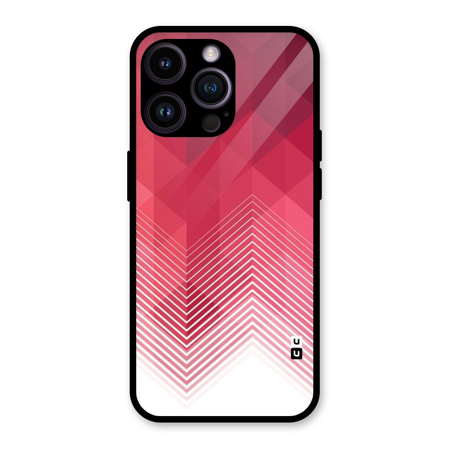 Red Chevron Abstract Glass Back Case for iPhone 14 Pro Max