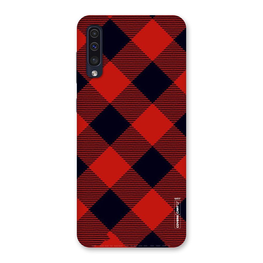 Red Diagonal Check Back Case for Galaxy A50s