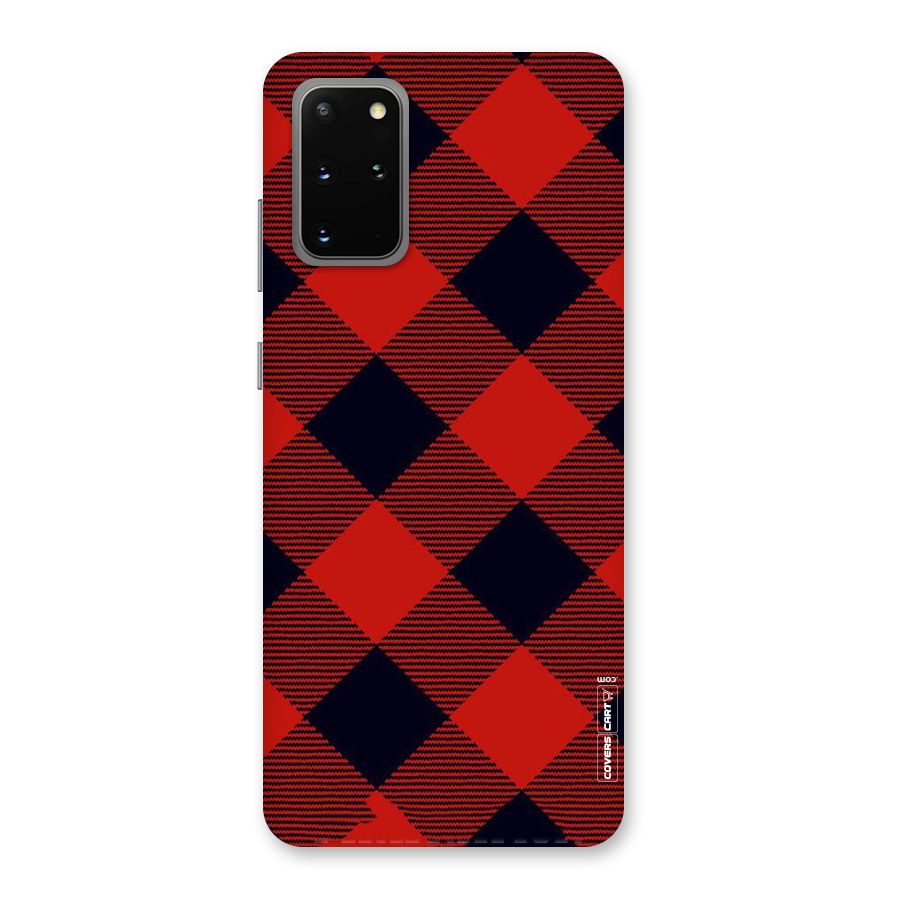 Red Diagonal Check Back Case for Galaxy S20 Plus