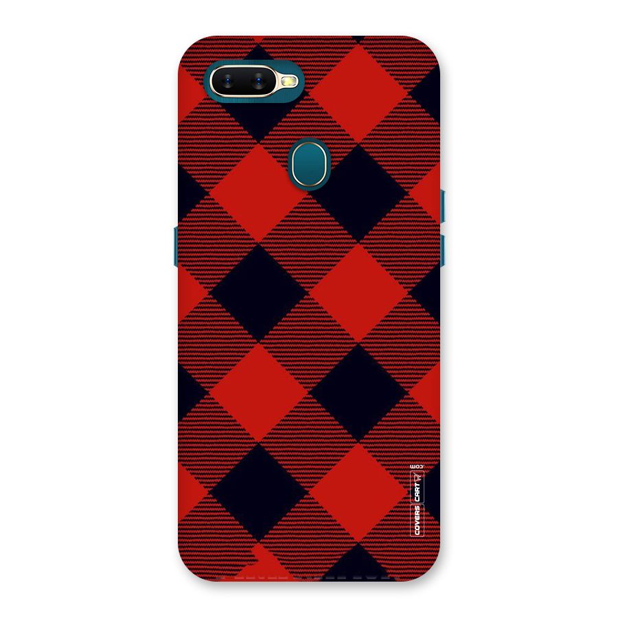 Red Diagonal Check Back Case for Oppo A11k
