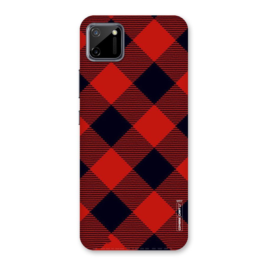 Red Diagonal Check Back Case for Realme C11