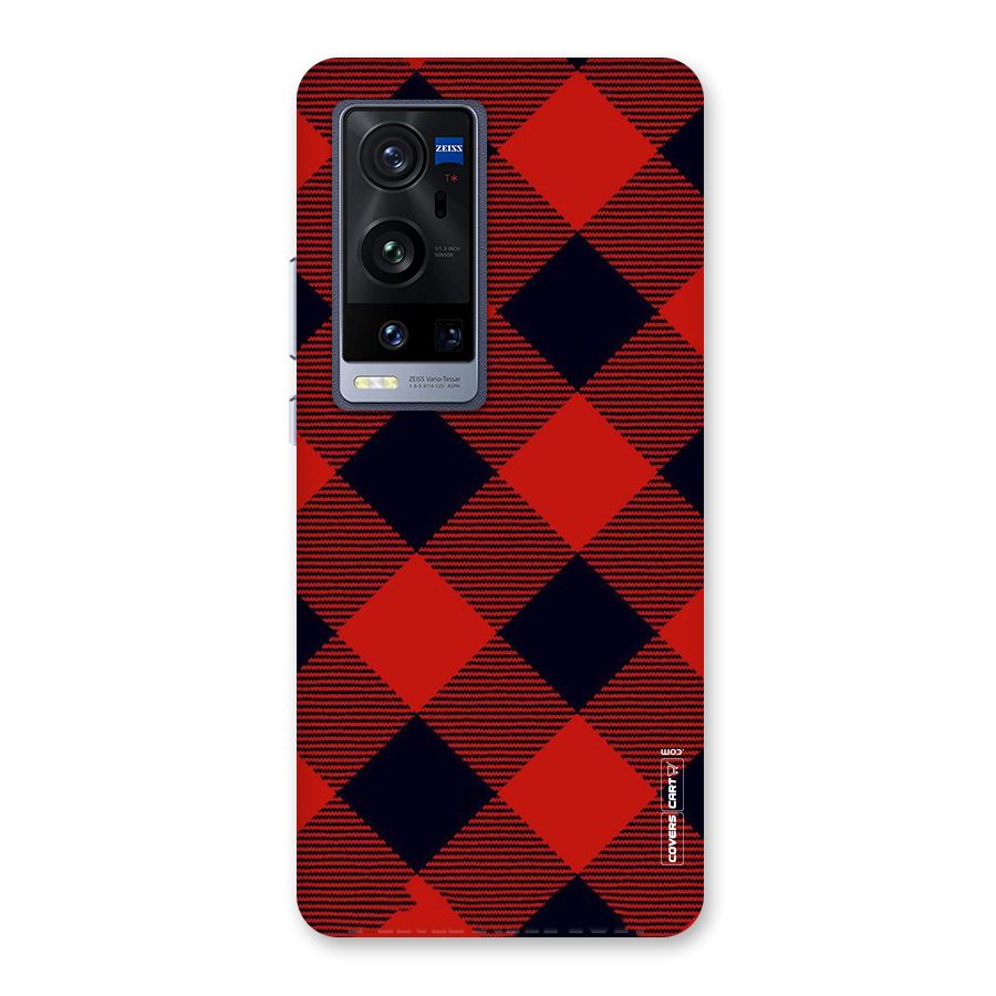 Red Diagonal Check Back Case for Vivo X60 Pro Plus