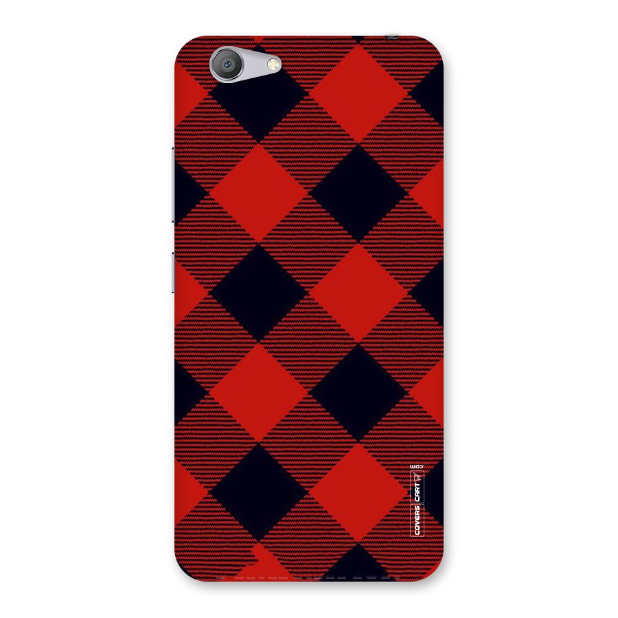 Red Diagonal Check Back Case for Vivo Y53