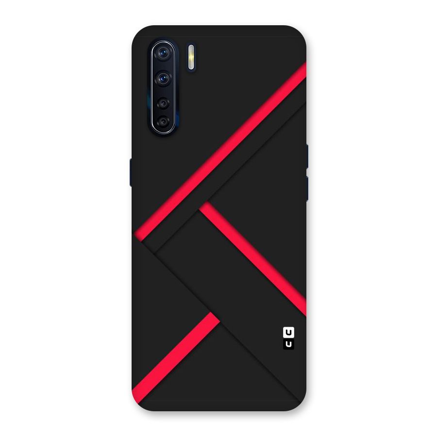 Red Disort Stripes Back Case for Oppo F15