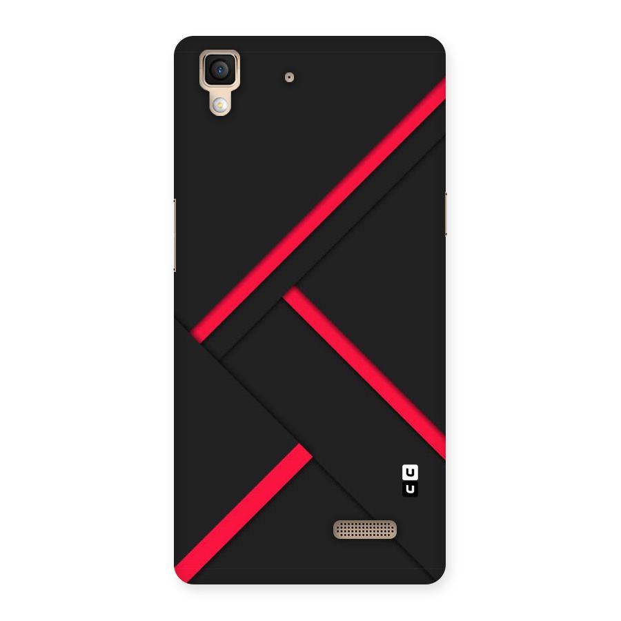 Red Disort Stripes Back Case for Oppo R7