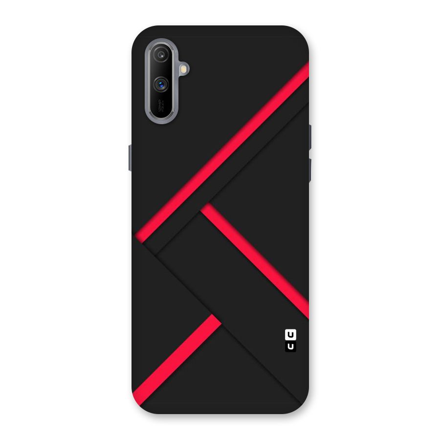 Red Disort Stripes Back Case for Realme C3