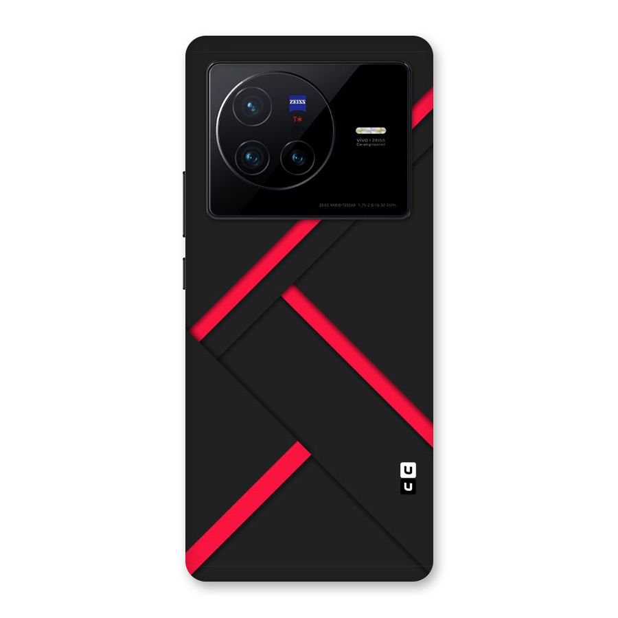 Red Disort Stripes Back Case for Vivo X80