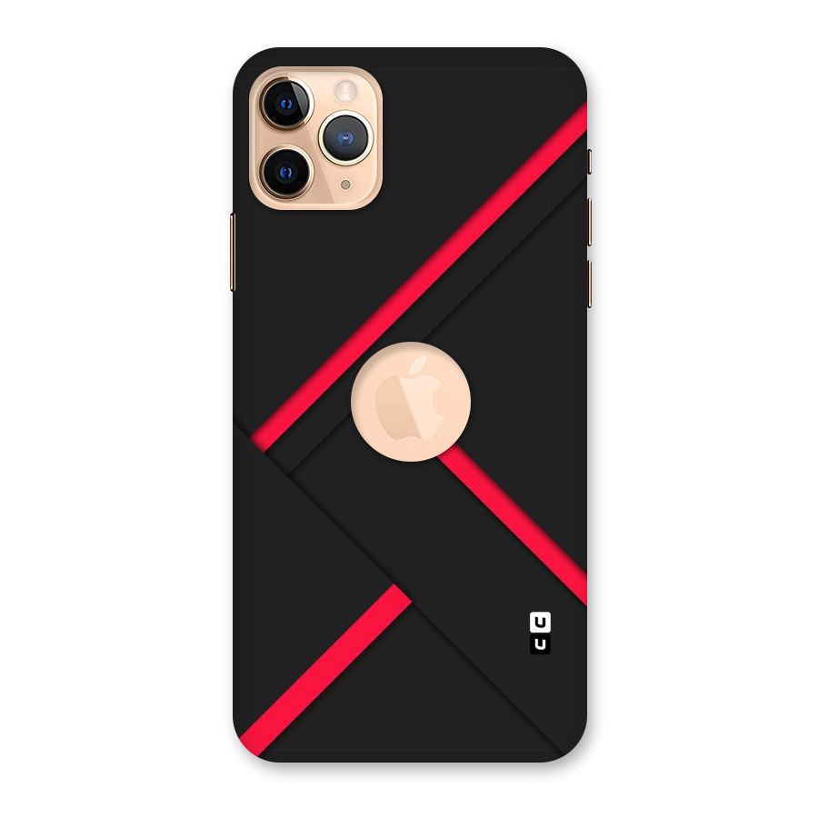 Red Disort Stripes Back Case for iPhone 11 Pro Max Logo Cut