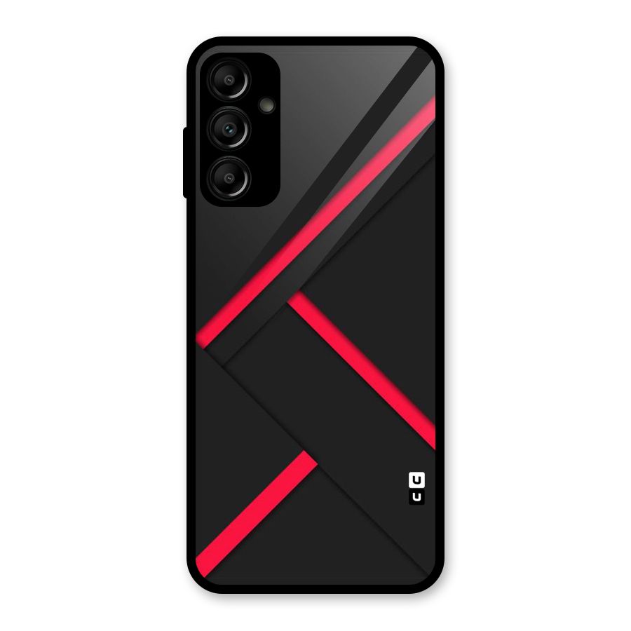 Red Disort Stripes Glass Back Case for Galaxy A14 5G