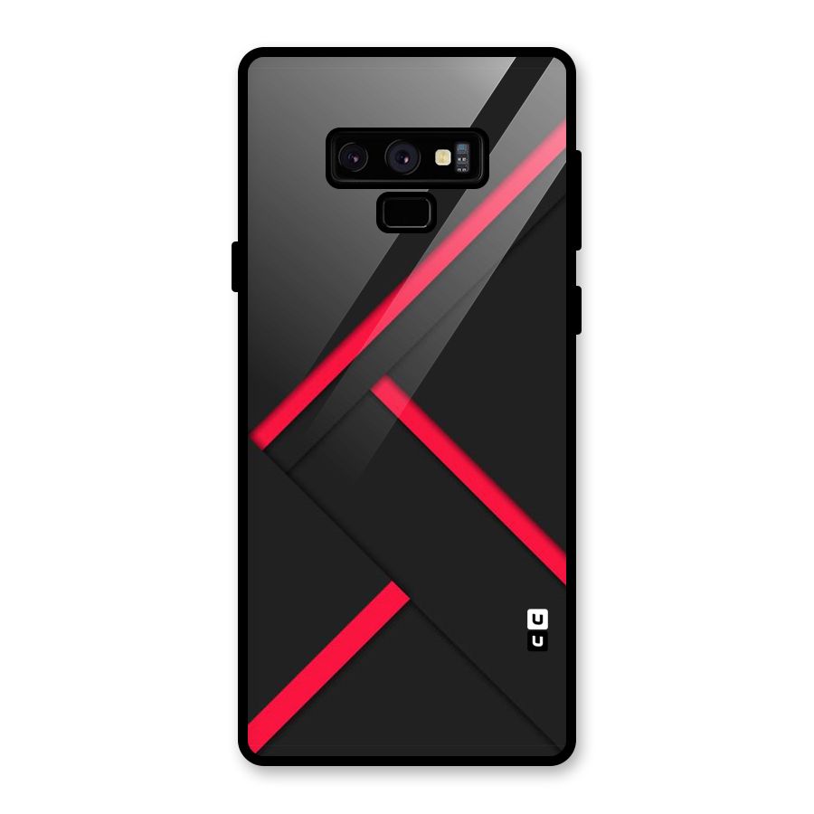 Red Disort Stripes Glass Back Case for Galaxy Note 9
